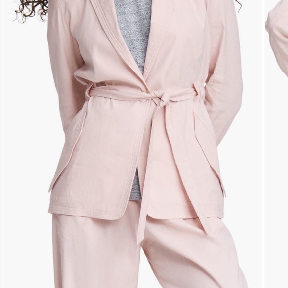 Rag & Bone S Linen Blazer Short Trench Coat Pastel Pink Easter Spring Jacket - Picture 12 of 14